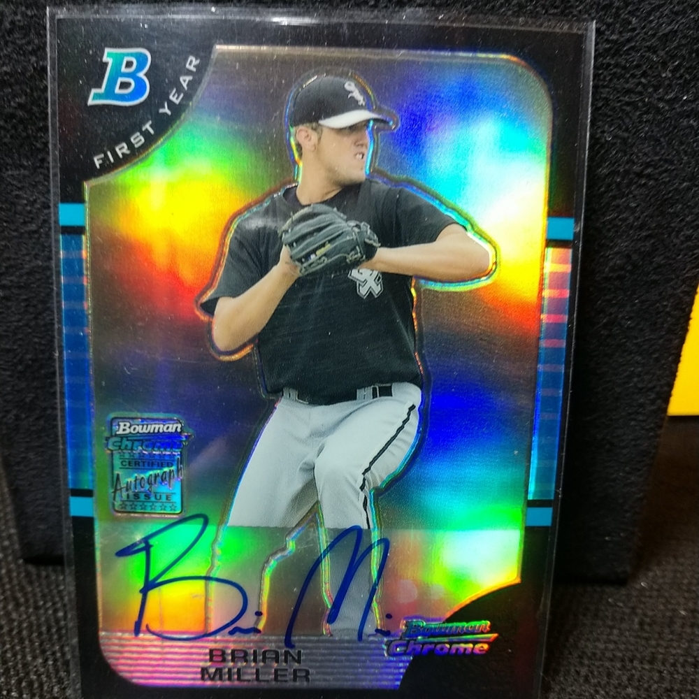 2005 Bowman Chrome Autographed Brian Miller Refractor Card 339